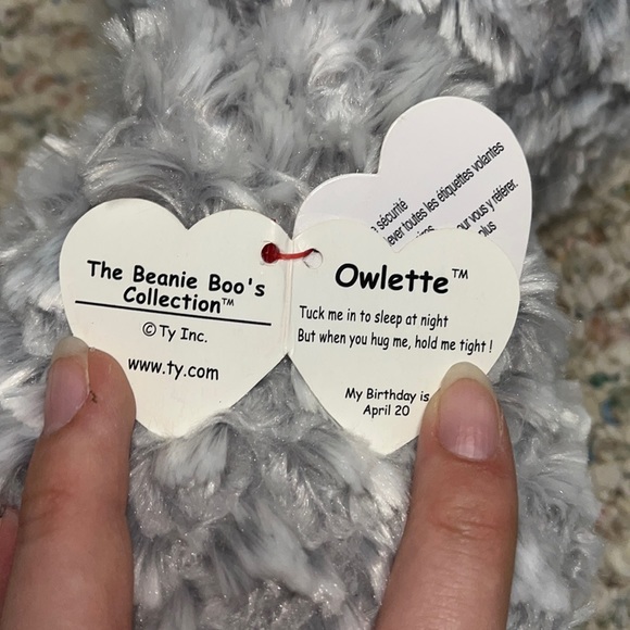 Owl beanie boo, grey: OWLETTE - Picture 3 of 3